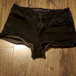 Black jeans shorts